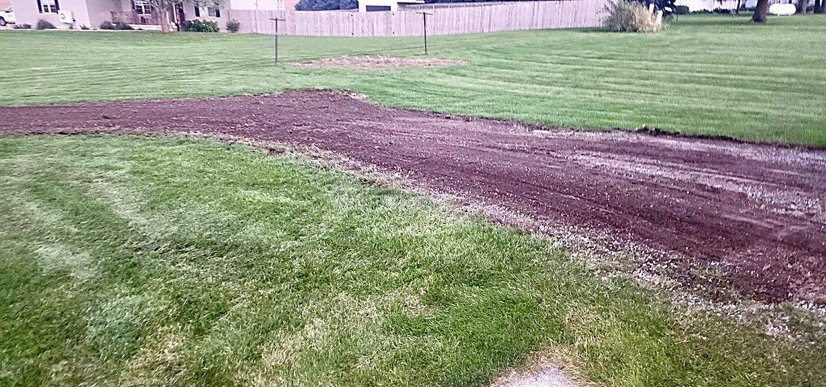 The same area after being cleared and graded smooth
